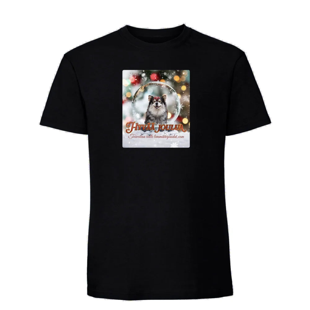 Lumimaailma Jouluntoivotukset T-paita Omalla Kuvalla 🐶🤶🎄